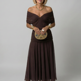 Calen | Off Shoulder Flow Midi Suknelė