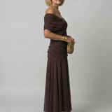 Calen | Off Shoulder Flow Midi Suknelė