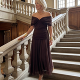 Calen | Off Shoulder Flow Midi Suknelė