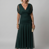 Calen | Off Shoulder Flow Midi Suknelė