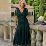 Calen | Off Shoulder Flow Midi Suknelė