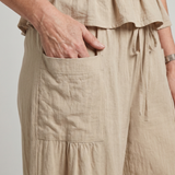 Eirenne | Peplum Detalės Smock Topas Ir Plati Kelnės Komplektas