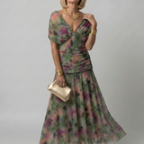 Calen | Off Shoulder Flow Midi Suknelė