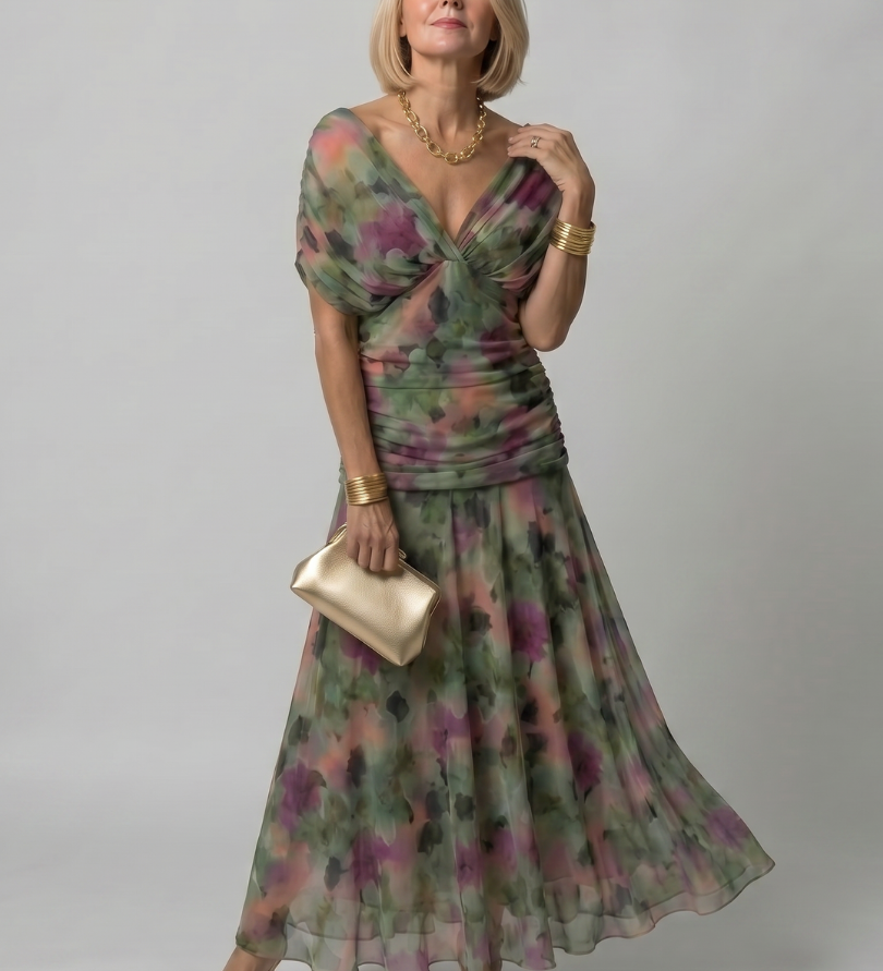 Calen | Off Shoulder Flow Midi Suknelė