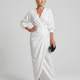 Fable | Ilgomis Rankovėmis Apvyniota Midi Suknelė