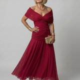 Calen | Off Shoulder Flow Midi Suknelė